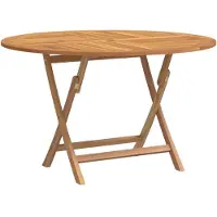 vidaXL Table de jardin pliante Ø 110x75 cm teck massif