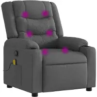 vidaXL Fauteuil de massage gris foncé Tissu