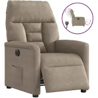 vidaXL Fauteuil relax électrique Taupe Tissu microfibre