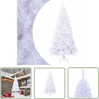 The Living Store Arbre de Noël artificiel avec branches épaisses Blanc 210 cm PVC