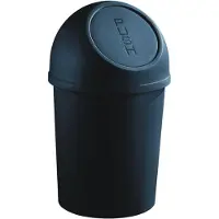 Helit Abfalleimer mit Push-Einwurfklappe, 6 Liter,schwarz