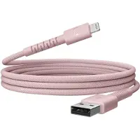 Fresh 'n rebel Câble de charge USB-A vers Lightning FlexWave Silicone Braided 2 m Pastel Pink
