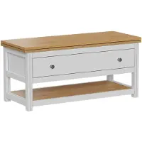 Vicco Table basse Vikla blanc/chêne 100x40cm avec plateau de table rabattable, Model 56369
