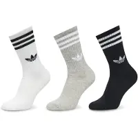 Adidas Chaussettes '3-Stripes High Crew 3 Pairs' gris / noir / blanc