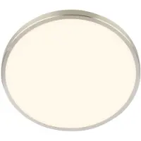 Briloner NOBRE Plafonnier LED, cache décoratif, lumière blanche chaude, nickel mat, Ø33 x 6 cm