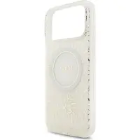 GUESS Iml Flowers Electro Pearl Strap Magsafe Iphone 17 Pro Max Phone Case Blanc