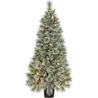 Black Box Trees Vandans Sapin de Noël artificiel avec éclairage LED et fonction minuterie - H120 x Ø60cm - Vert