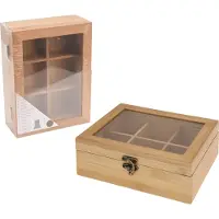 Excellent houseware Teekiste Bambus Fsc 21X16 Cm, Accessoires de thé, Marron