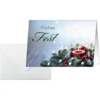 Sigel 25 Weihnachtskarten Candlelight Cheer DIN A6