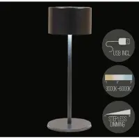 Anna's Collection Lampe de table rechargeable USB, noire, de la collection Anna's, dimensions : 8 x 22 cm