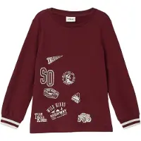 s.Oliver T-Shirt bordeaux / blanc