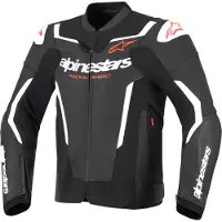Alpinestars GP Force V2, veste en cuir ,Noir/Blanc/Rouge ,52