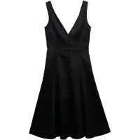 Superdry Lbd Satin V Neck Sleeveless Midi Dress Noir XL Femme