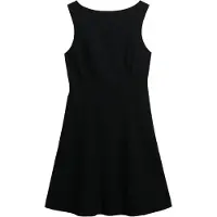 Superdry pour femme. W8012000A Robe LBD col rond noire (XL), Casuel, Polyester, Sans manches / bretelles