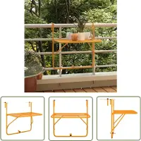 The Living Store Table de balcon jaune 60x40 cm Acier