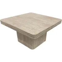 Oviala Table basse carrée 80 cm aspect naturel - Paula