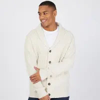 Brave Soul Gilet en maille boutonné Arkram homme, couleur avoine