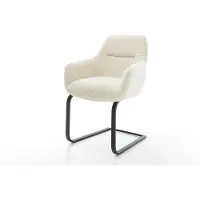 DELIFE Cantilever Pejo-Flex tissu teddy beige pied cantilever plat noir resorts ensachés