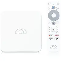 Homatics Box R Lecteur multimédia Android TV (4K UHD, HDR, WiFi 5GHz, Bluetooth, télécommande vocale, blanc)