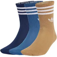 Adidas Chaussettes '3-Stripes Crew 3 Pairs' sable / marine / bleu clair / blanc