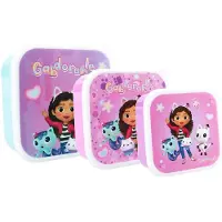 Gabby's Dollhouse Snackbox 3 In 1 Fresh Bites, Lunch box, Multicolore, Pink