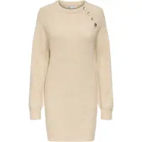 ONLY Robe courte ONLEMMA LIFE LS BUTTON femmes - Beige - EU XL