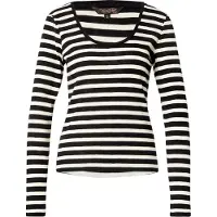 Herrlicher T-shirt 'Kallie' noir / blanc
