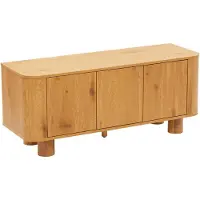Oviala Meuble TV scandinave 3 portes L120 cm bois clair - Dario