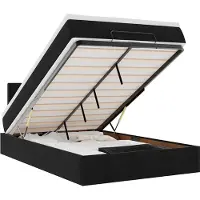 vidaXL Ottomane Lit avec matelas & LEDs Noir 120x190 cm Velours