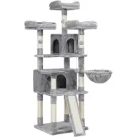 Feandrea Arbre à chat, arbre à chat XXL, 172 cm, gris clair PCT019W01