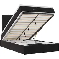 vidaXL Ottoman-lit avec matelas & LEDs Noir 120x190 cm Velours