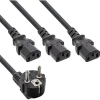 InLine Câble d'alimentation en Y (5 m), Câble d'alimentation, Noir