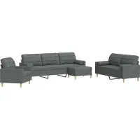 Syfax Ensemble de canapés 4 pcs repose-pied et coussins décoratifs