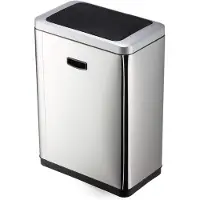 Durable Poubelle automatique NO TOUCH DUO 2x20 L, Argent, 342423