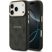GUESS Coque MagSafe Classic avec logo 4G pour Apple iPhone 17 Pro Max - Noir