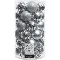 Décoris Tube 37 Decorative Balls Christmas Tree Argenté