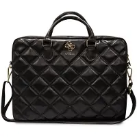GUESS PU Grained 4G Metal Logo Computer Bag 15/16 - noir (16"), Sac pour notebook, Noir