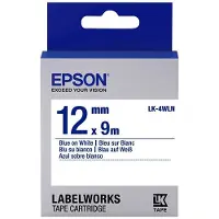Epson LK-4WLN ruban standard 12 mm (d'origine) - bleu sur blanc
