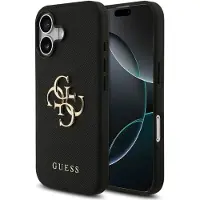 GUESS Coque Big 4G Logo Grained pour Apple iPhone 17 - Noir