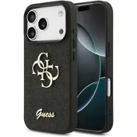 GUESS Fixed Glitter Big 4g Iphone 17 Pro Phone Case Noir
