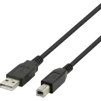 Deltaco Câble USB 2.0, Type A - Type B, 3m - Noir (3 m, USB 2.0)