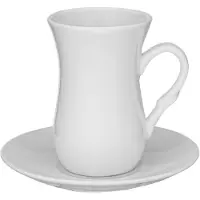 Wilmax England Lot de 6 tasses à thé avec soucoupes Wilmax, en porcelaine WL-993087/6C