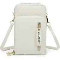 Gallantry Crossbody Portemonnaie avec poche téléphone pour smartphone en blanc - Porte-monnaie zippé avec bandoulière