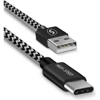 Sign Skin Câble USB-C 2.1A, 3 m - Noir/Blanc (3 m)