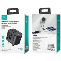Usams Adapter Siec 2Xusb+1Xusb-C T59 20W4W1 Us/Au/Eu/Uk Czarny/Black Cc179Tc01 (Us-Cc179) Universal Travel Charger