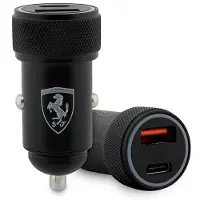 Ferrari Chargeur de voiture PD-QC 3.0 20W à charge rapide - noir