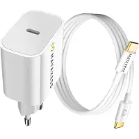 Avizar Mayaxess, chargeur 20W pour Google Pixel 10 avec 1m de câble USB-C, blanc