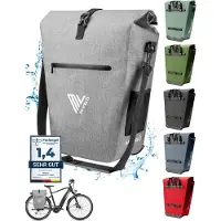 MIVELO Pannier - Étanche - 25L - Avec compartiment pour ordinateur portable et bandoulière - Gris