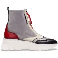 Hispanitas pour femme. CHI243628 Bottines sport en cuir gris, multicolore (36), 3 à 5 cm, Fermeture éclair, Casuel
