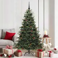 vidaXL Sapin de Noël artificiel Vert 180 cm PVC, métal et plastique